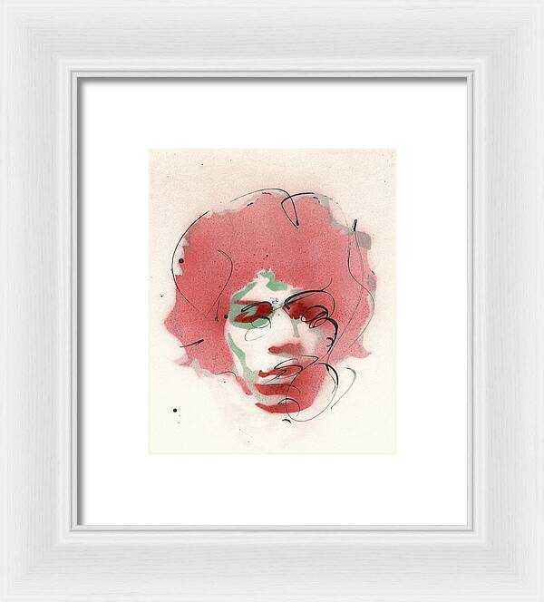 Portrait of Jimi Hendrix  2 - Framed Print