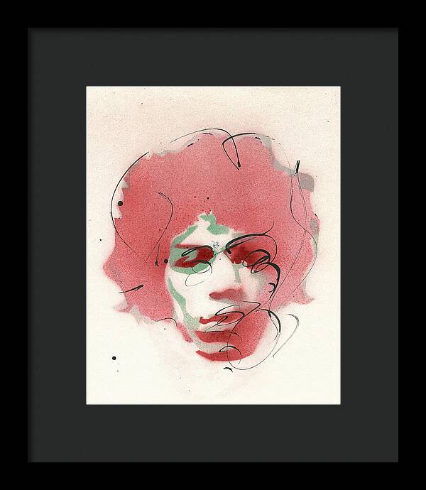 Portrait of Jimi Hendrix  2 - Framed Print