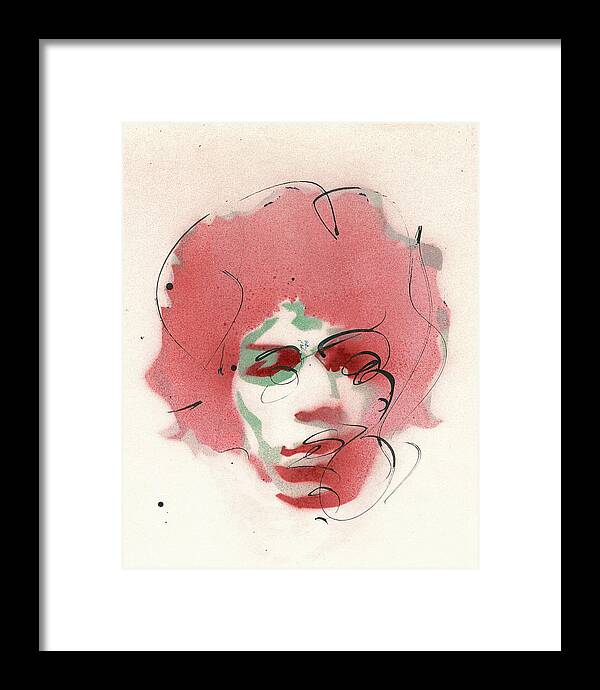 Portrait of Jimi Hendrix  2 - Framed Print