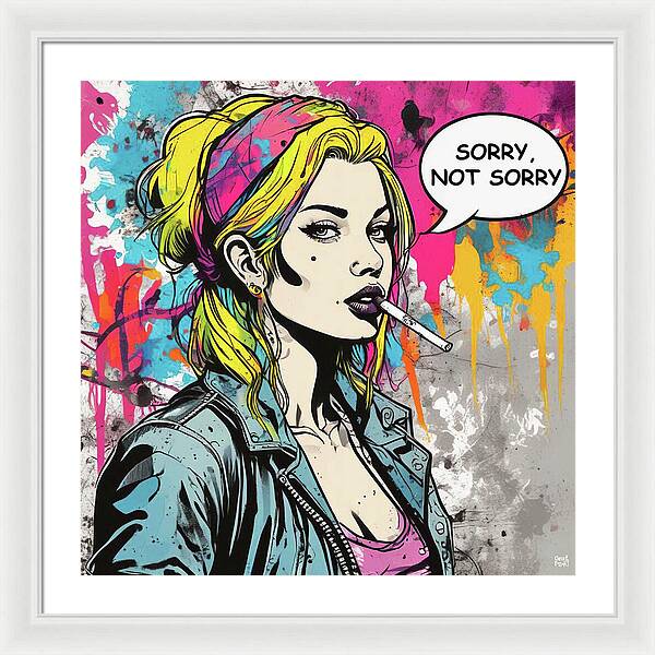 Sorry Not Sorry - Framed Print